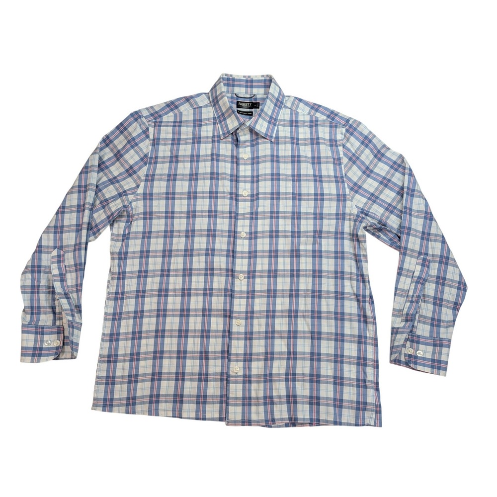 Faherty Reserve Movement Shirt Mens M Blue Plaid Stretch Button Down MWC0082